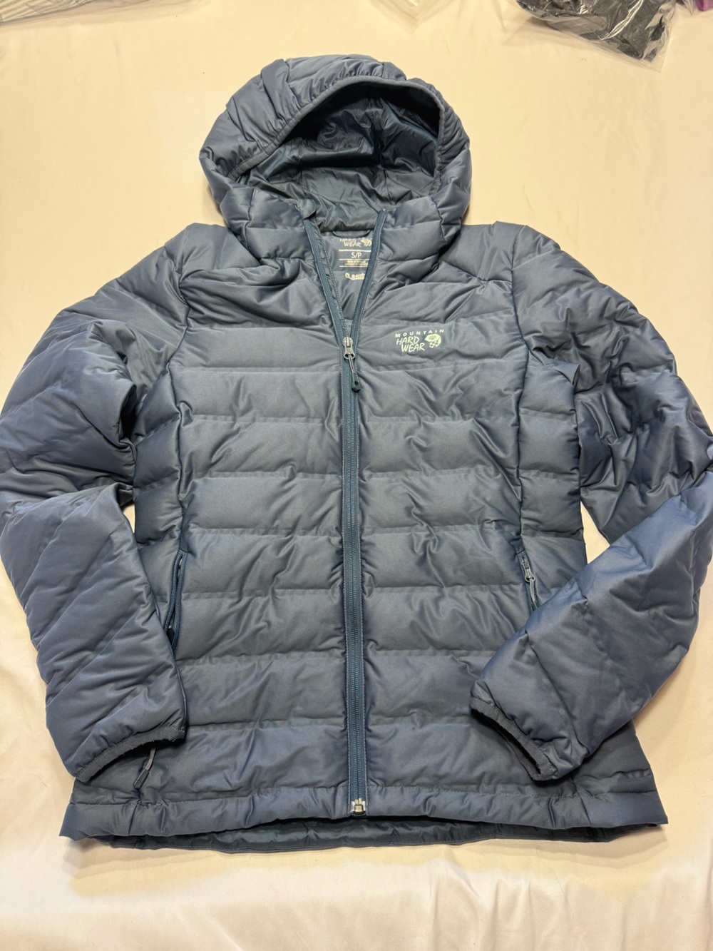 Mountain Hardwear Women's Slate Blue Hooded Puffer Jacket